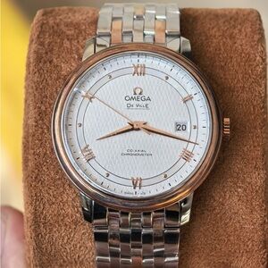 Omega De Ville Two-Tone Silver and Rose Gold Watch